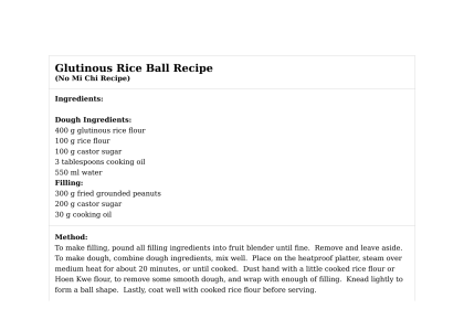 Glutinous Rice Ball Recipe