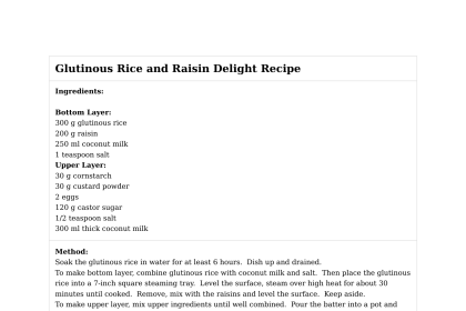 Glutinous Rice and Raisin Delight Recipe