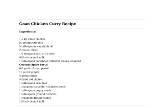 Goan Chicken Curry Recipe