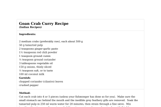 Goan Crab Curry Recipe