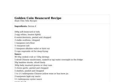 Golden Coin Beancurd Recipe