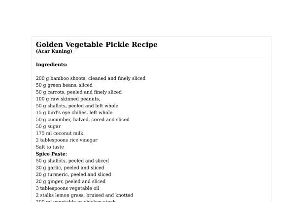 Golden Vegetable Pickle Recipe