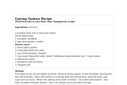 Goreng Taukwa Recipe