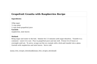 Grapefruit Granita with Raspberries Recipe