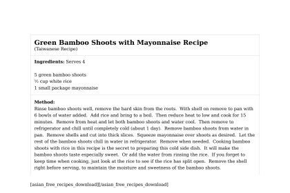Green Bamboo Shoots with Mayonnaise Recipe