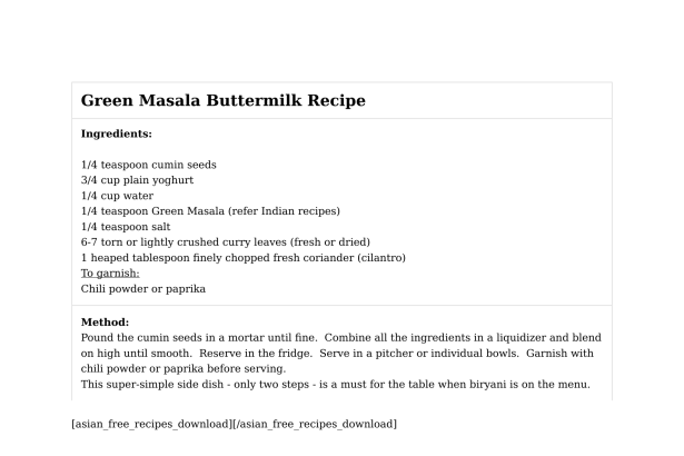 Green Masala Buttermilk Recipe