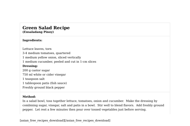 Green Salad Recipe
