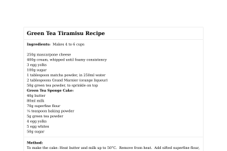 Green Tea Tiramisu Recipe