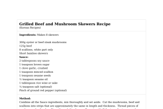 Grilled Beef and Mushroom Skewers Recipe