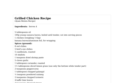 Grilled Chicken Recipe