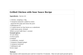 Grilled Chicken with Sour Sauce Recipe
