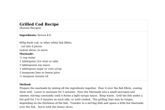Grilled Cod Recipe