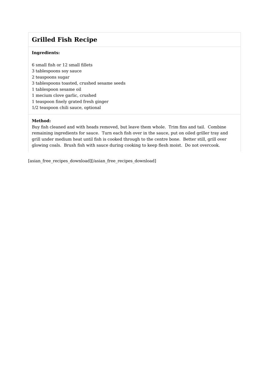 Grilled Fish Recipe