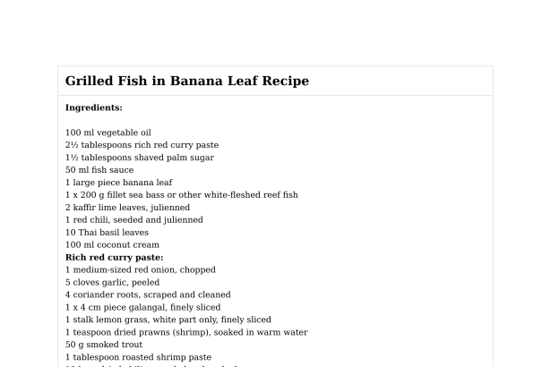 Grilled Fish in Banana Leaf Recipe