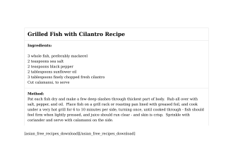 Grilled Fish with Cilantro Recipe