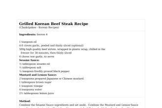 Grilled Korean Beef Steak Recipe