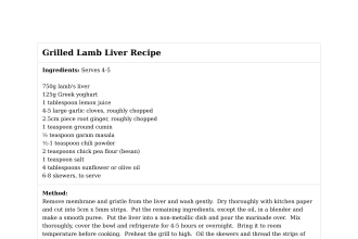Grilled Lamb Liver Recipe