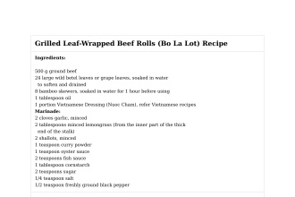 Grilled Leaf-Wrapped Beef Rolls (Bo La