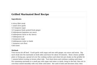 Grilled Marinated Beef Recipe