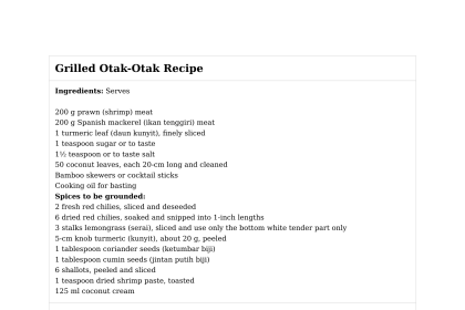 Grilled Otak-Otak Recipe