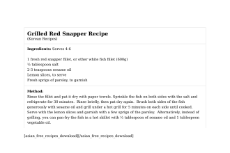 Grilled Red Snapper Recipe