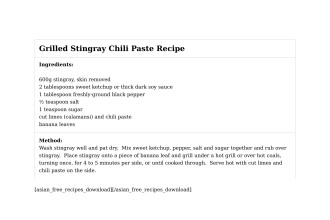 Grilled Stingray Chili Paste Recipe