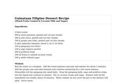 Guinataan Filipino Dessert Recipe