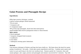 Gulai Prawns and Pineapple Recipe