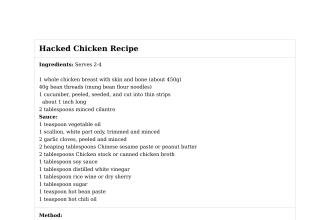 Hacked Chicken Recipe