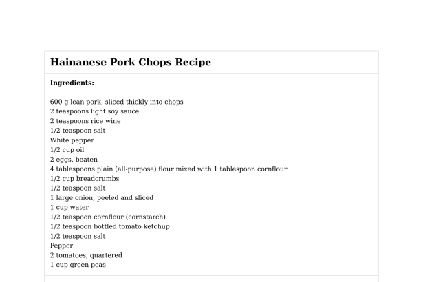 Hainanese Pork Chops Recipe
