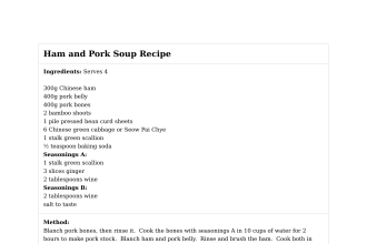 Ham and Pork Soup Recipe