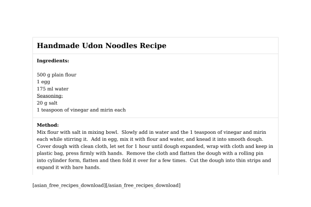 Handmade Udon Noodles Recipe