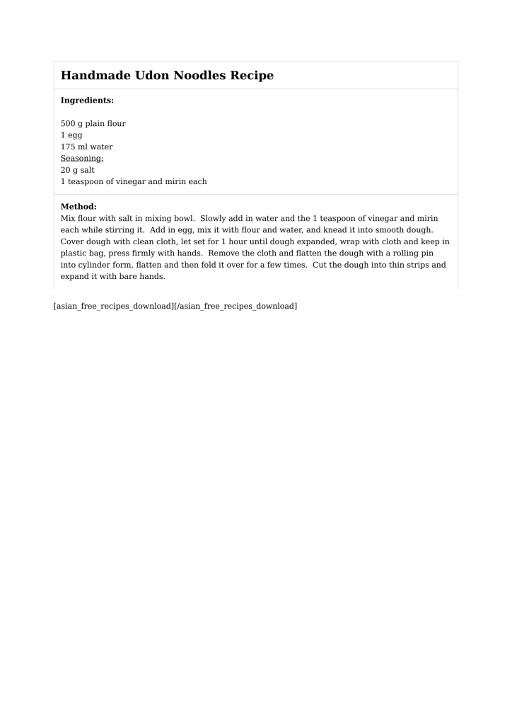 Handmade Udon Noodles Recipe