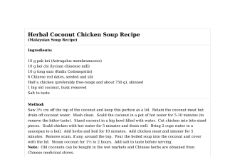 Herbal Coconut Chicken Soup Recipe