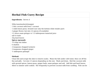 Herbal Fish Curry Recipe