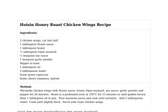 Hoisin Honey Roast Chicken Wings Recipe