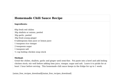 Homemade Chili Sauce Recipe