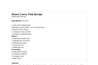 Honey Curry Fish Recipe