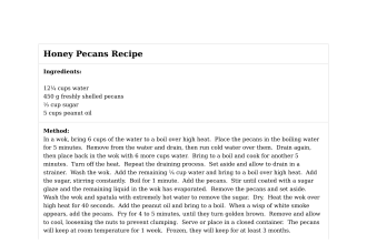 Honey Pecans Recipe
