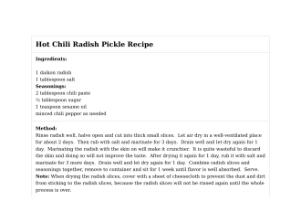 Hot Chili Radish Pickle Recipe