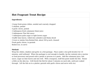 Hot Fragrant Trout Recipe