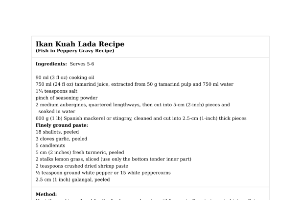 Ikan Kuah Lada Recipe