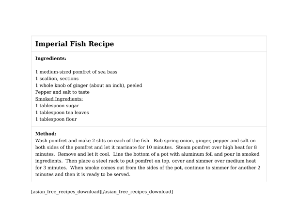 Imperial Fish Recipe