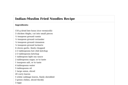 Indian-Muslim Fried Noodles Recipe