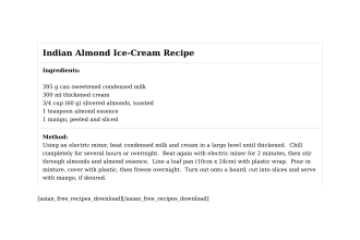 Indian Almond Ice-Cream Recipe