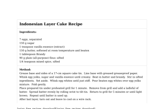 Indonesian Layer Cake Recipe