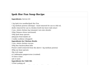 Ipoh Hor Fun Soup Recipe