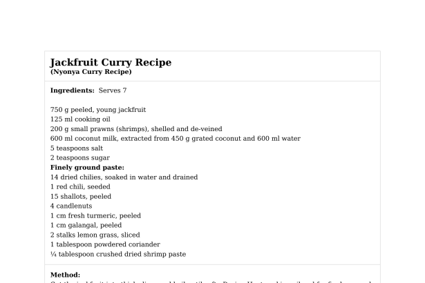 Jackfruit Curry Recipe