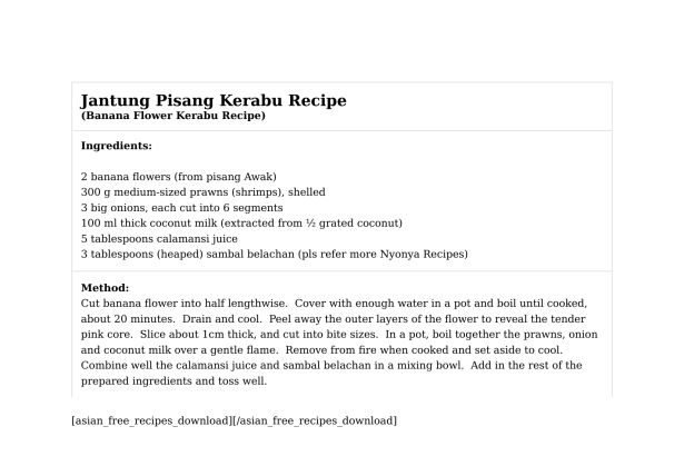 Jantung Pisang Kerabu Recipe