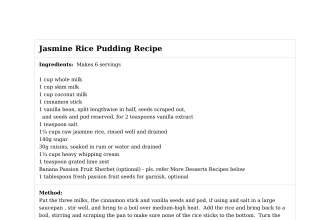 Jasmine Rice Pudding Recipe